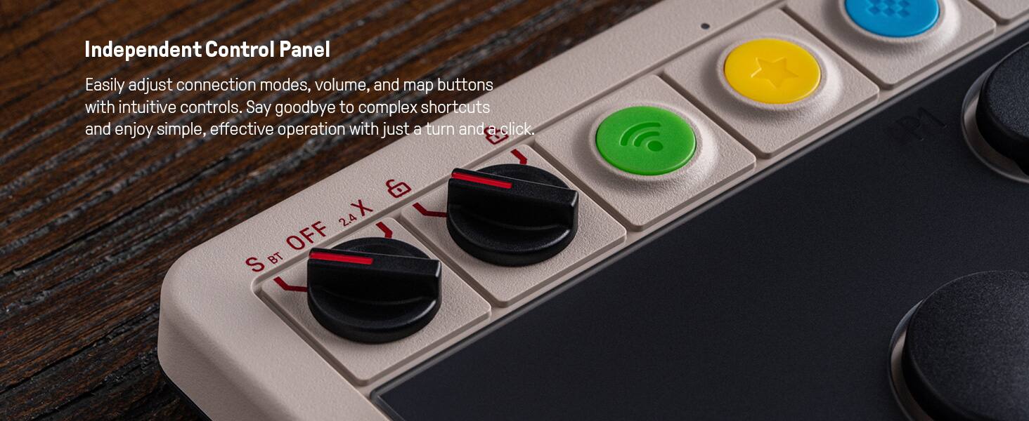 Independent Control Panel

Easily adjust connection modes, volume, and map buttons with intuitive controls. Say goodbye to complex shortcuts and enjoy simple, effective operation with just a turn and a click.

S BT OFF 24X