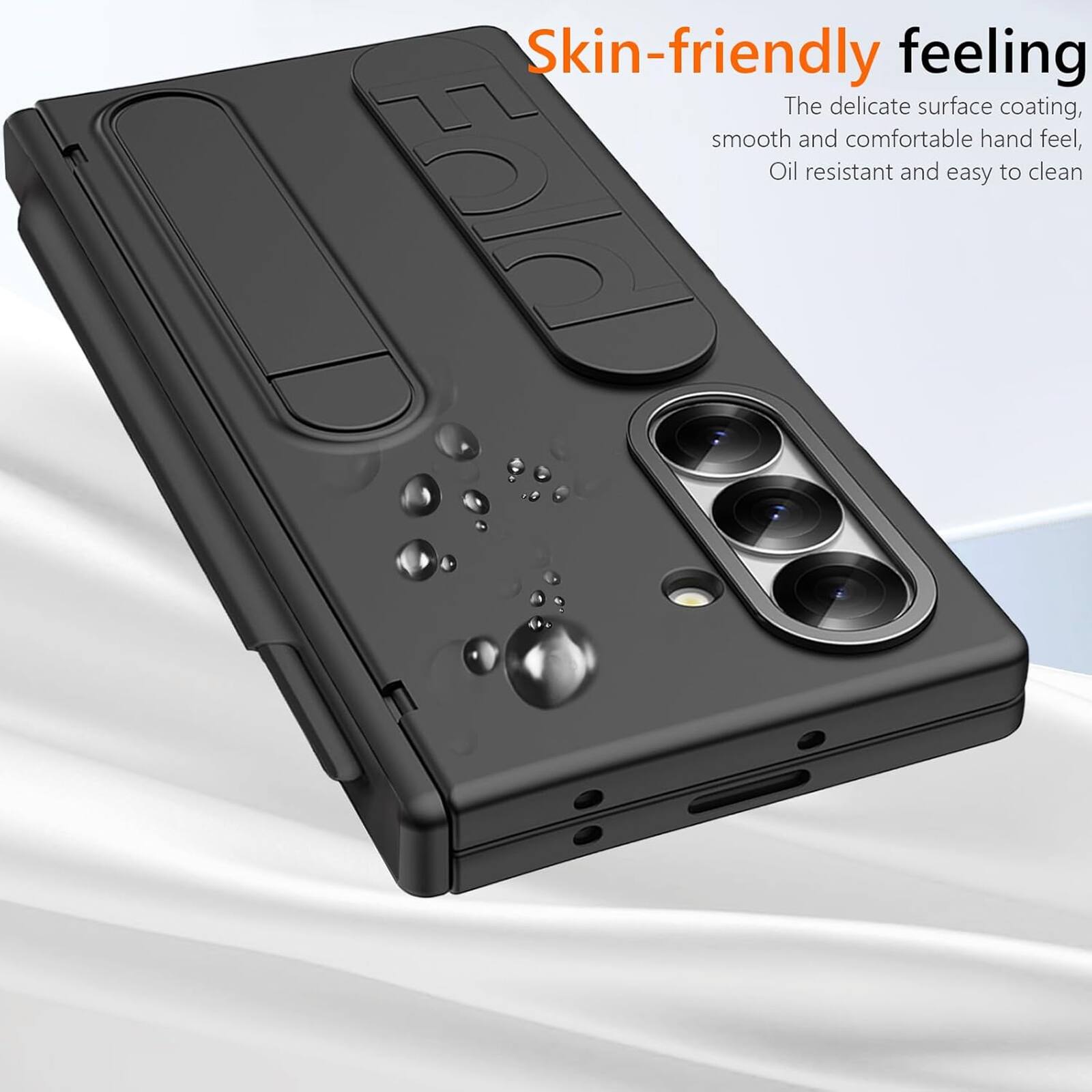 Skin-friendly feeling  
The delicate surface coating, smooth and comfortable hand feel, Oil resistant and easy to clean