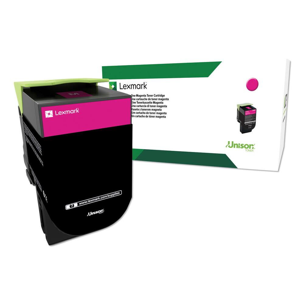 Lexmark One Magenta Toner Cartridge  
Je cartouche de toner magenta  
Sine ine Tonerkassette Magenta  
Una cartuccia di toner magenta  
Eine Tonerpatrone Magenta  
Eine Tonerpatrone magenta  
Eine Tonerpatrone magenta  
Un cartucho de toner magenta  
Un cartucho de toner magenta  
Un cartucho de toner magenta  

Lexmark  
Unisor  

www.lexmark.com/supplies