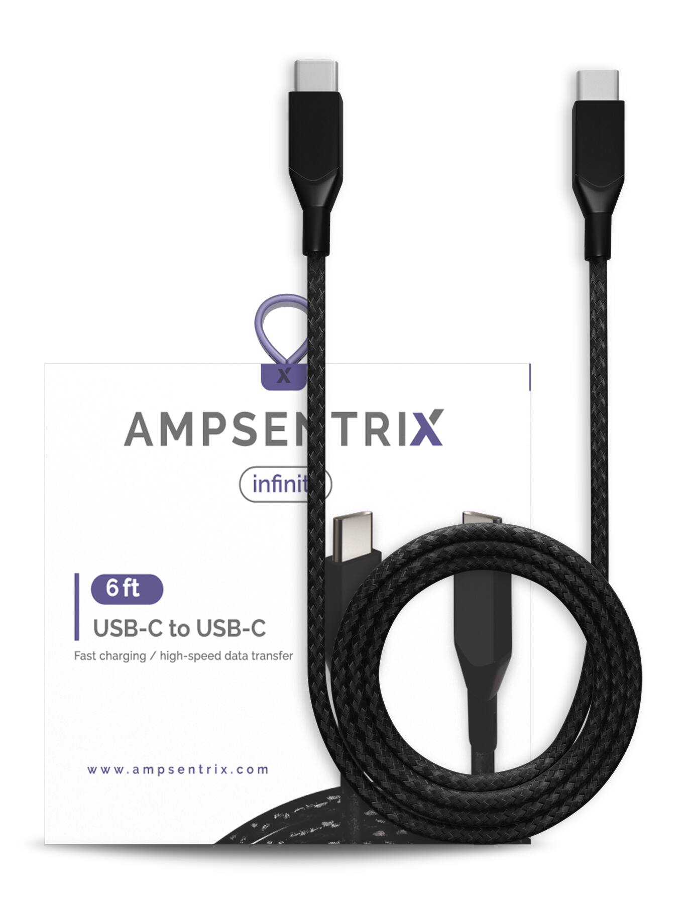 AMPSENTRIX  
infinite  
6 ft  
USB-C to USB-C  
Fast charging / high-speed data transfer  
www.ampsenrix.com