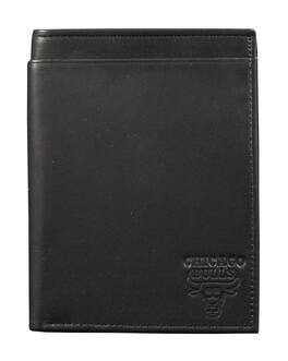 Rico Industries - Chicago Bulls Black Leather RFID Blocking Passport Holder Cover Travel Billfold Wallet for Men & Women - Multi