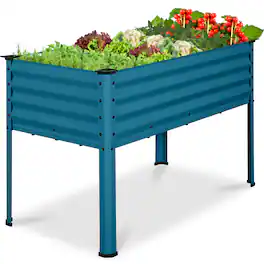 Best Choice Products - 48x24x30in Elevated Galvanized Metal Garden Bed w/ Corner Protectors - Peacock Blue