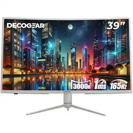 Deco Gear - 39-Inch Curved Widescreen Gaming Monitor, 2560x1440, 165 Hz, HDR400, 16:9 - White