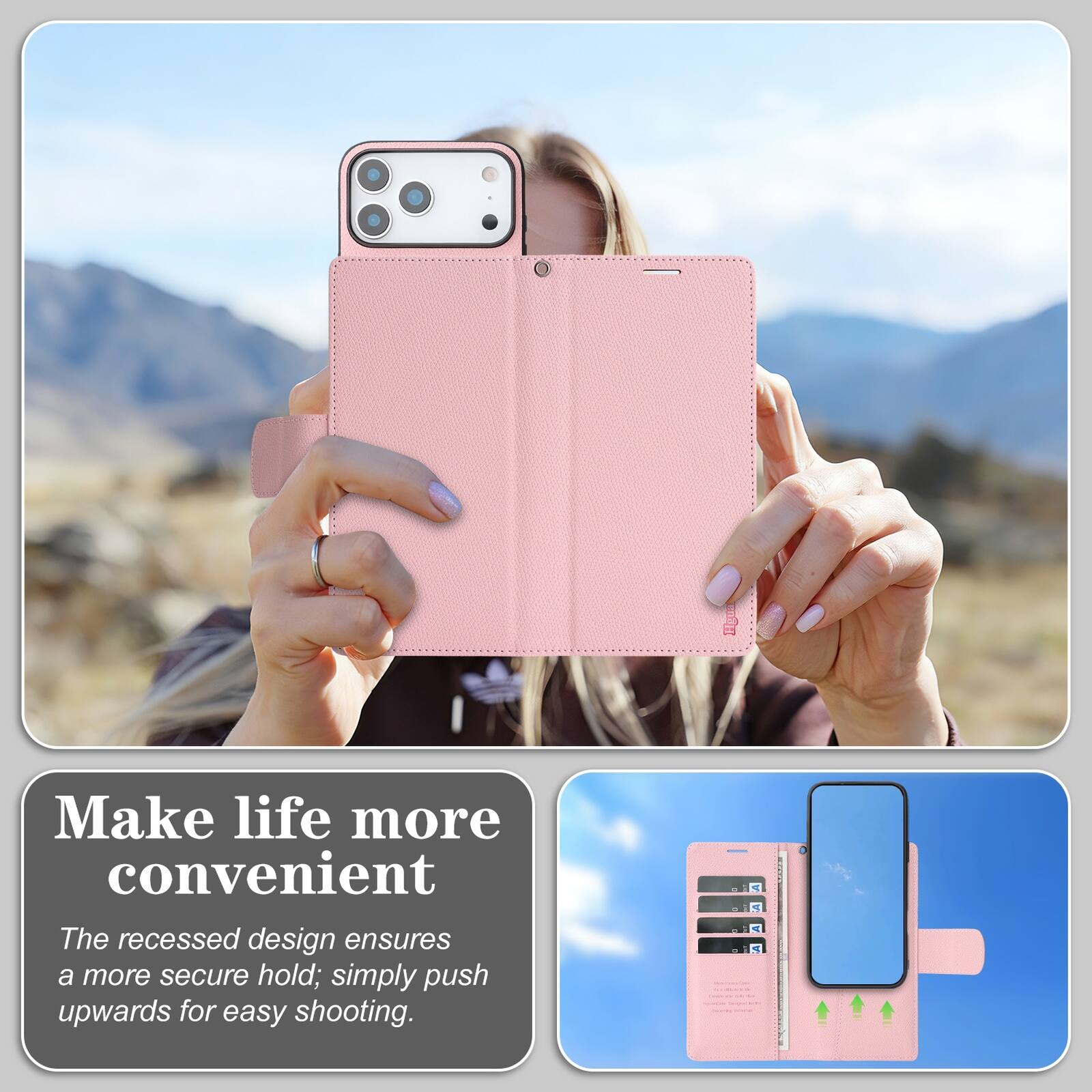 Make life more convenient

The recessed design ensures a more secure hold; simply push upwards for easy shooting.