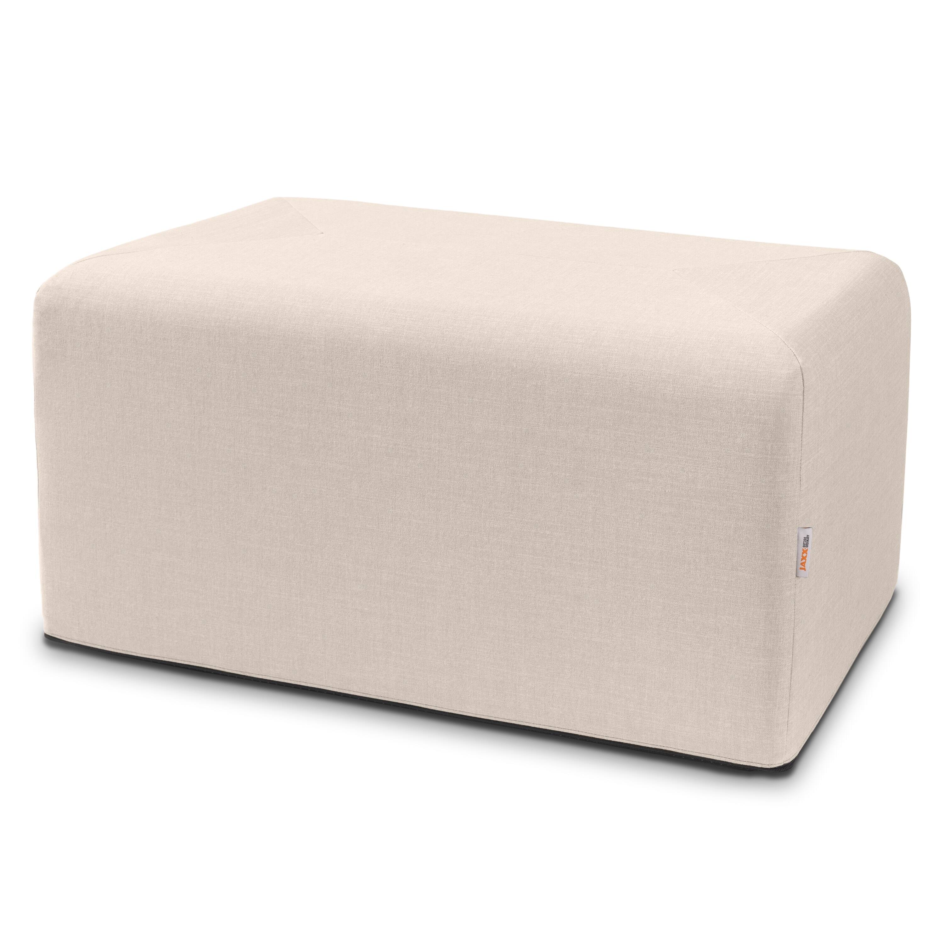 Front. Jaxx - Jaxx Monroe Large Rectangular Foam Ottoman / Coffee Table, (36 x 18), Mist Light Grey - Mist Grey.