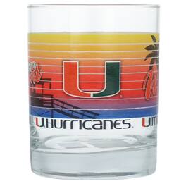 Indigo Falls - Miami Hurricanes 14oz. Heritage Rocks Glass - Multicolor