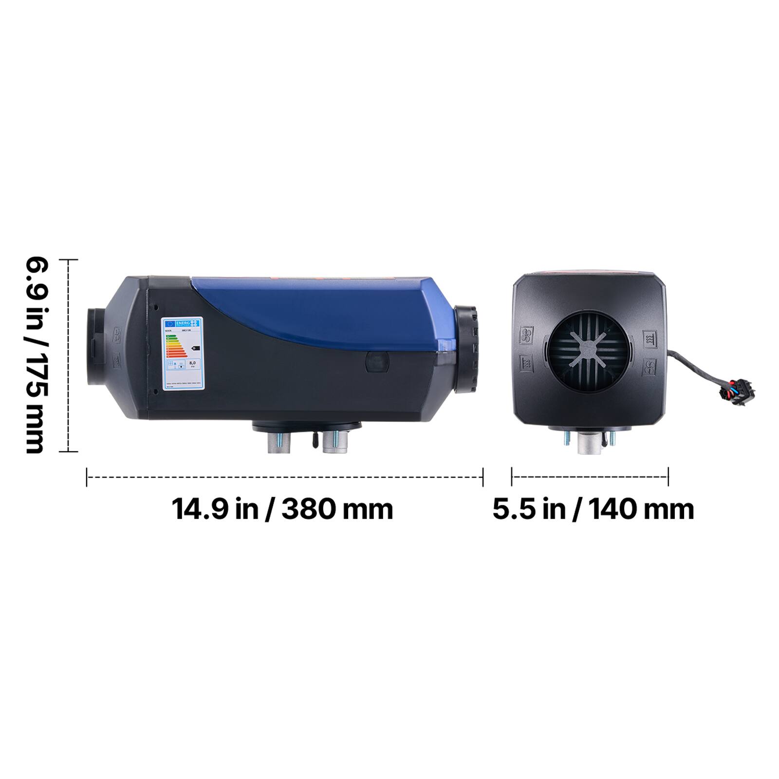 6.9 in / 175 mm  
14.9 in / 380 mm  
5.5 in / 140 mm