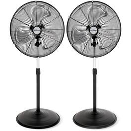Hurricane - Pro Series 20” High Velocity Oscillating Pedestal Stand Fan, 2 Pack - Black
