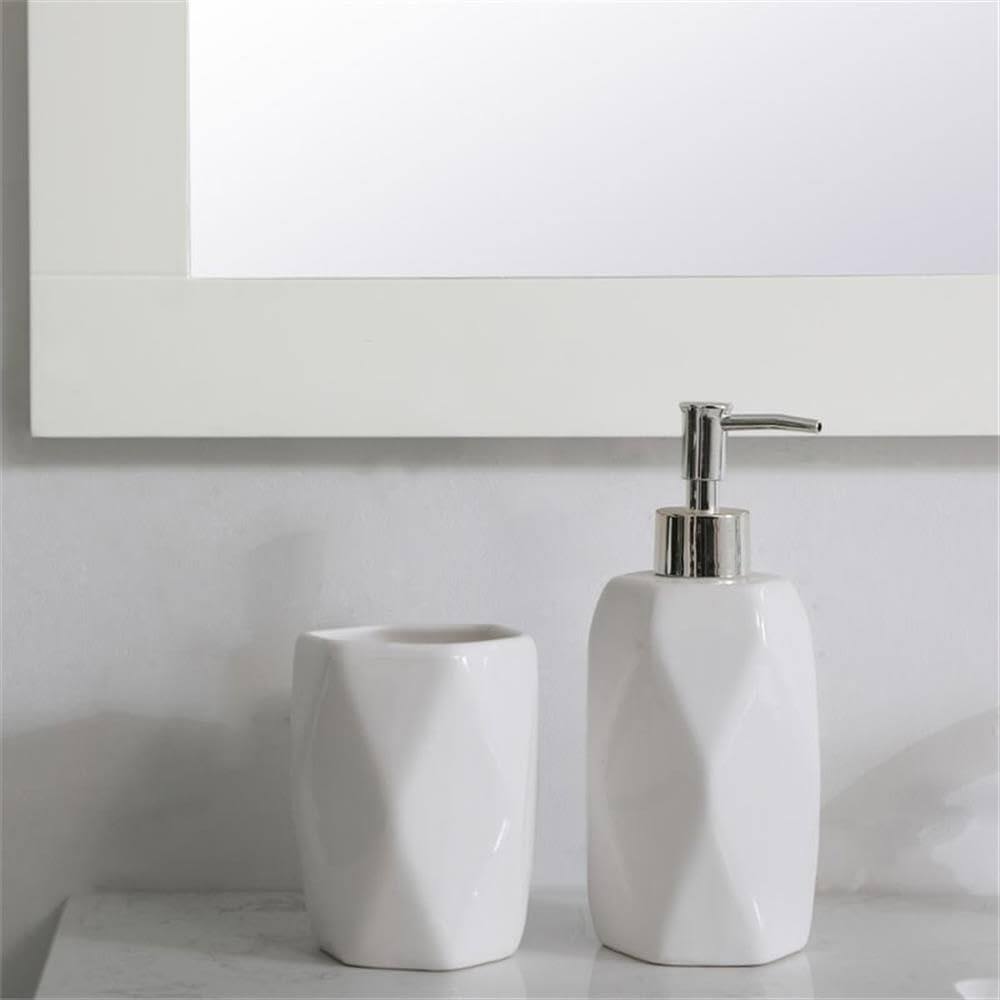 Alt View 4. Elegant Decor - Aqua rectangle vanity mirror 42 inch in White - White.