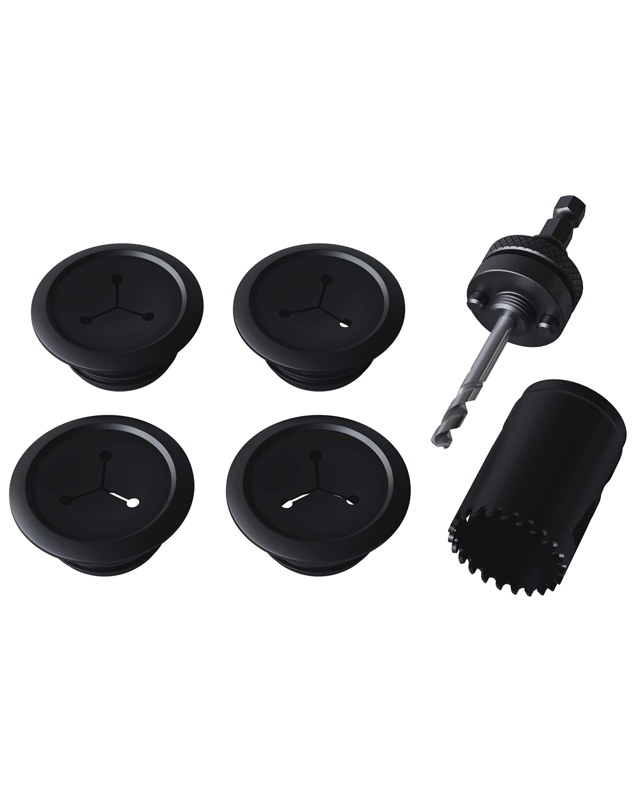 Front. ECHOGEAR - Mini Wall Cord Hiders – Conceals 3 Low Voltage Cables Behind Wall – Great for TVs, Speakers & Desks – 4 Pack - Black.