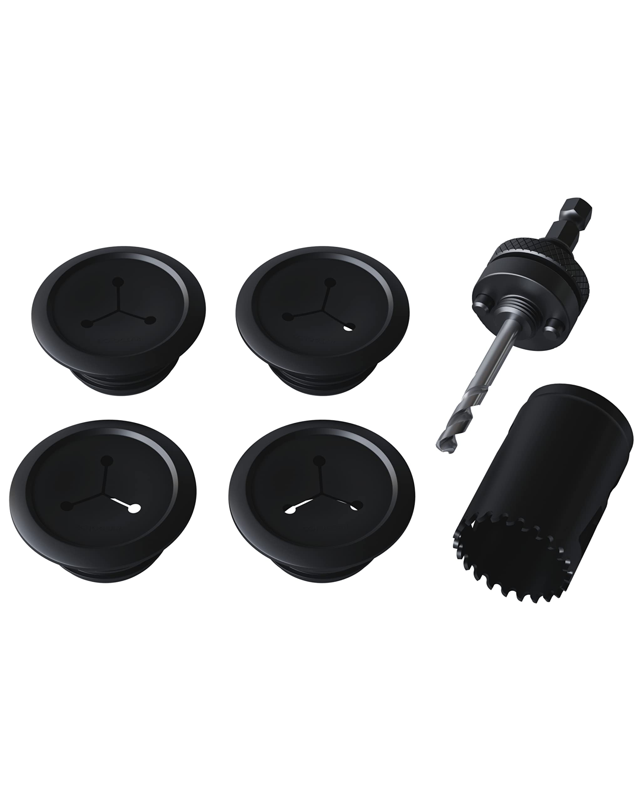 Front. ECHOGEAR - Mini Wall Cord Hiders – Conceals 3 Low Voltage Cables Behind Wall – Great for TVs, Speakers & Desks – 4 Pack - Black.