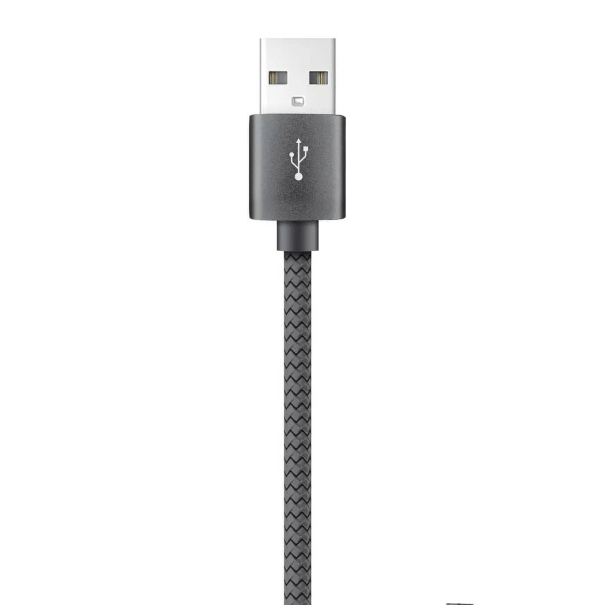 Alt View 1. Xyst - Charge and Sync USB to Micro USB Braided Cable 10Ft - Black.