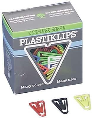 Baumgartens - Plastiklips Paper Clips, Colors, 1000 Clips/Pack - Assorted