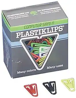 Baumgartens - Plastiklips Paper Clips, Colors, 1000 Clips/Pack - Assorted