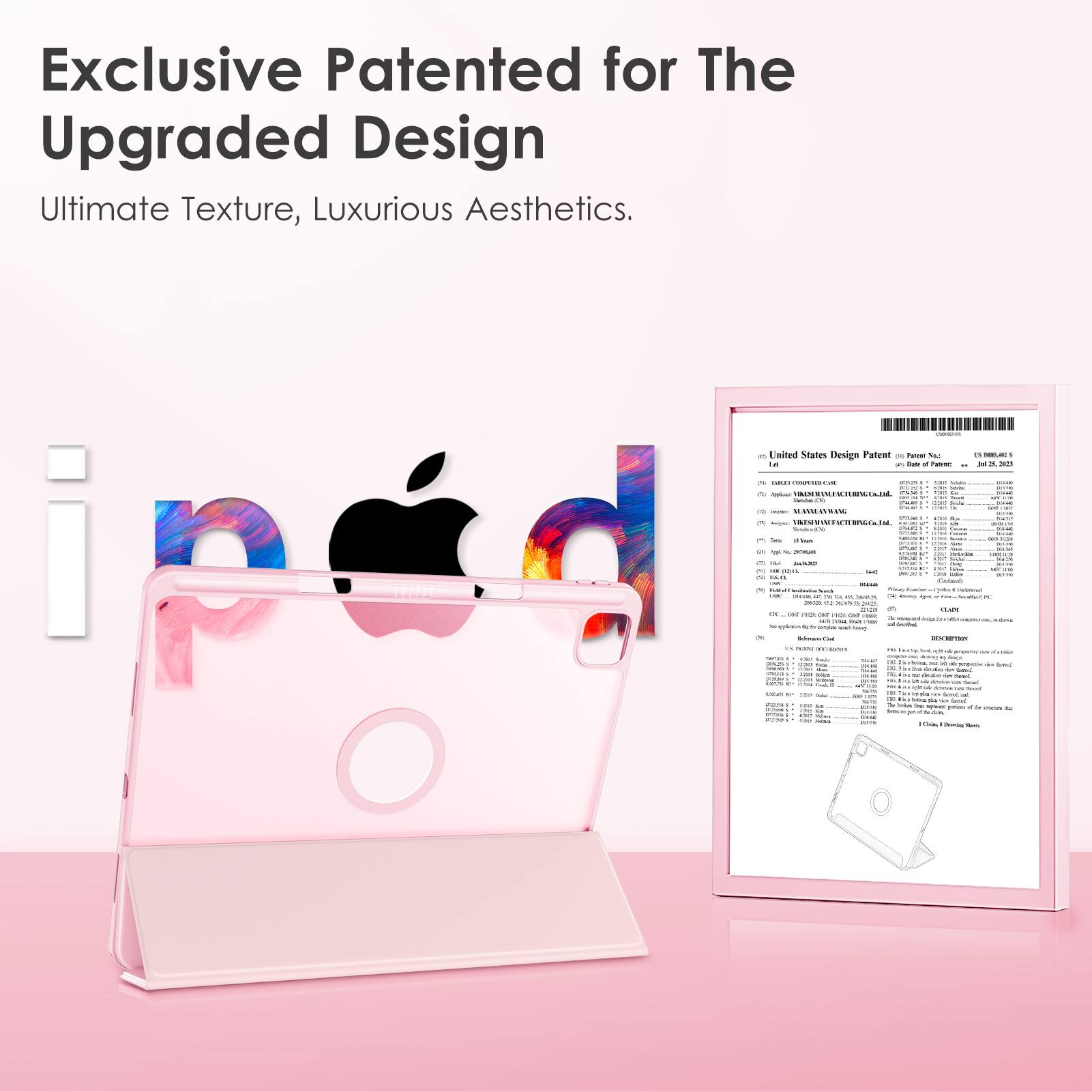Exclusive Patented for The  
Upgraded Design  

Ultimate Texture, Luxurious Aesthetics.  

United States Design Patent  
Patent No. D893,325  
Date of Patent: July 25, 2023  

[Image of the patent document]