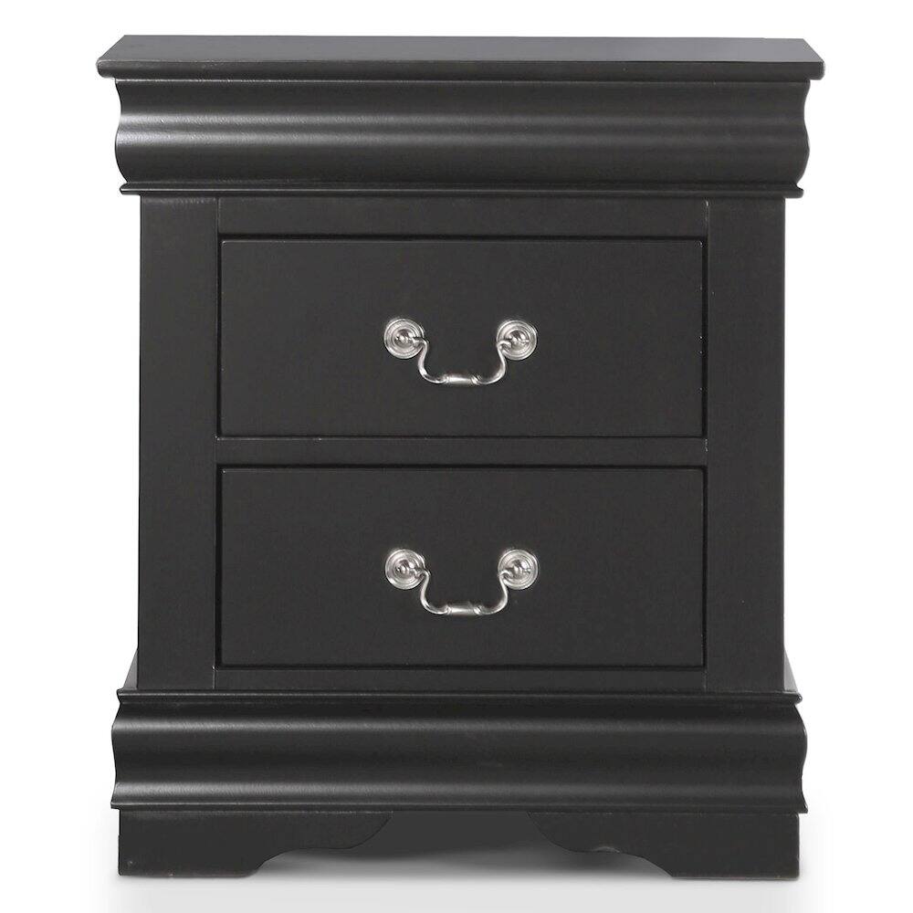 Alt View 1. Furniture of America - Toni Transitional Wood 2-Drawer Nightstand in Black - Black.