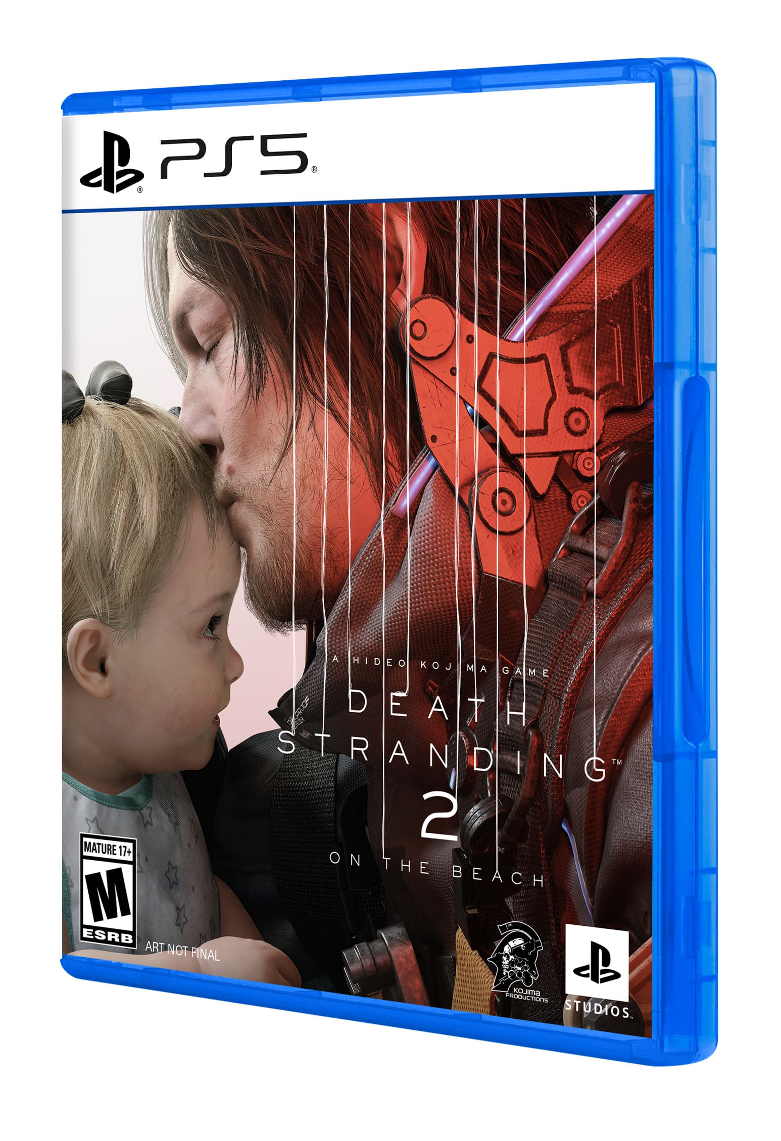 PS5. A Hideo Kojima game, Death Stranding 2, is rated Mature 17+. The game is set on the beach and is produced by Kojima Productions and Sony Studios.