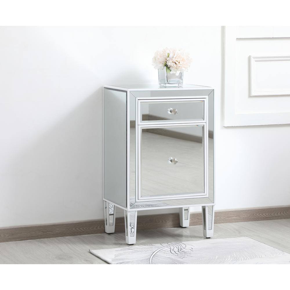 Alt View 7. Elegant Decor - 18 inch mirrored end table in white - White.