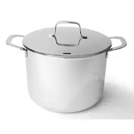 Alva - Maestro Stainless Steel Stock Pot 8Qt. - Lasered Engrave Measurement, Oven Safe and Toxin-Free Cookware - Silver