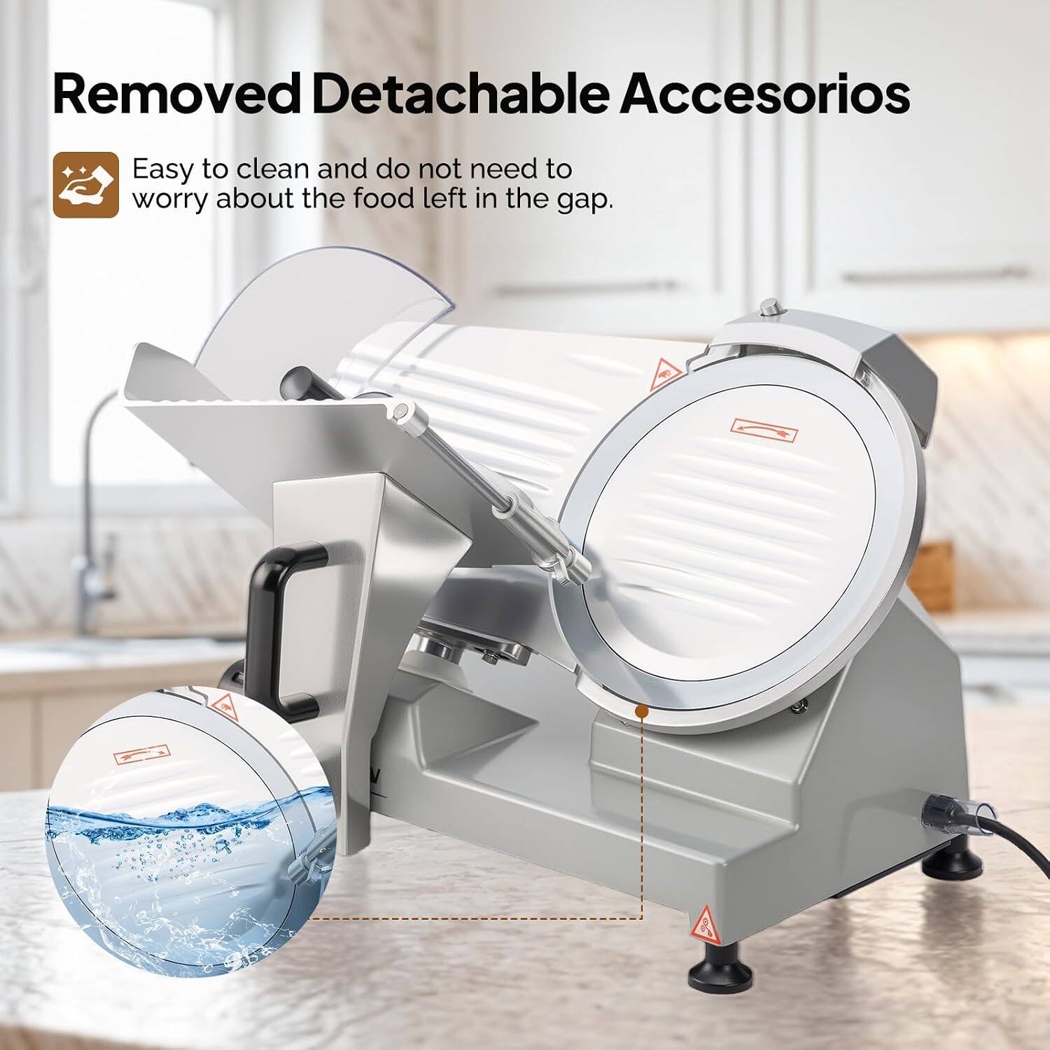 Removed Detachable Accesorios

Easy to clean and do not need to worry about the food left in the gap.