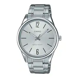 Casio - Men’s Stainless Steel Watch with White Dial - MTP-V005D-7BUDF - Silver