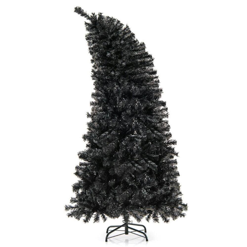 Angle. Kadyn - Home Party Christmas Tree Decorations,6/7 FT Artificial Christmas Tree with Bendable Top Section and Warm Light-6 FT - Black.