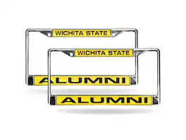 Rico Industries - Wichita State Shockers Alumni Chrome Laser Cut (Set of 2) License Plate Frames - Multi