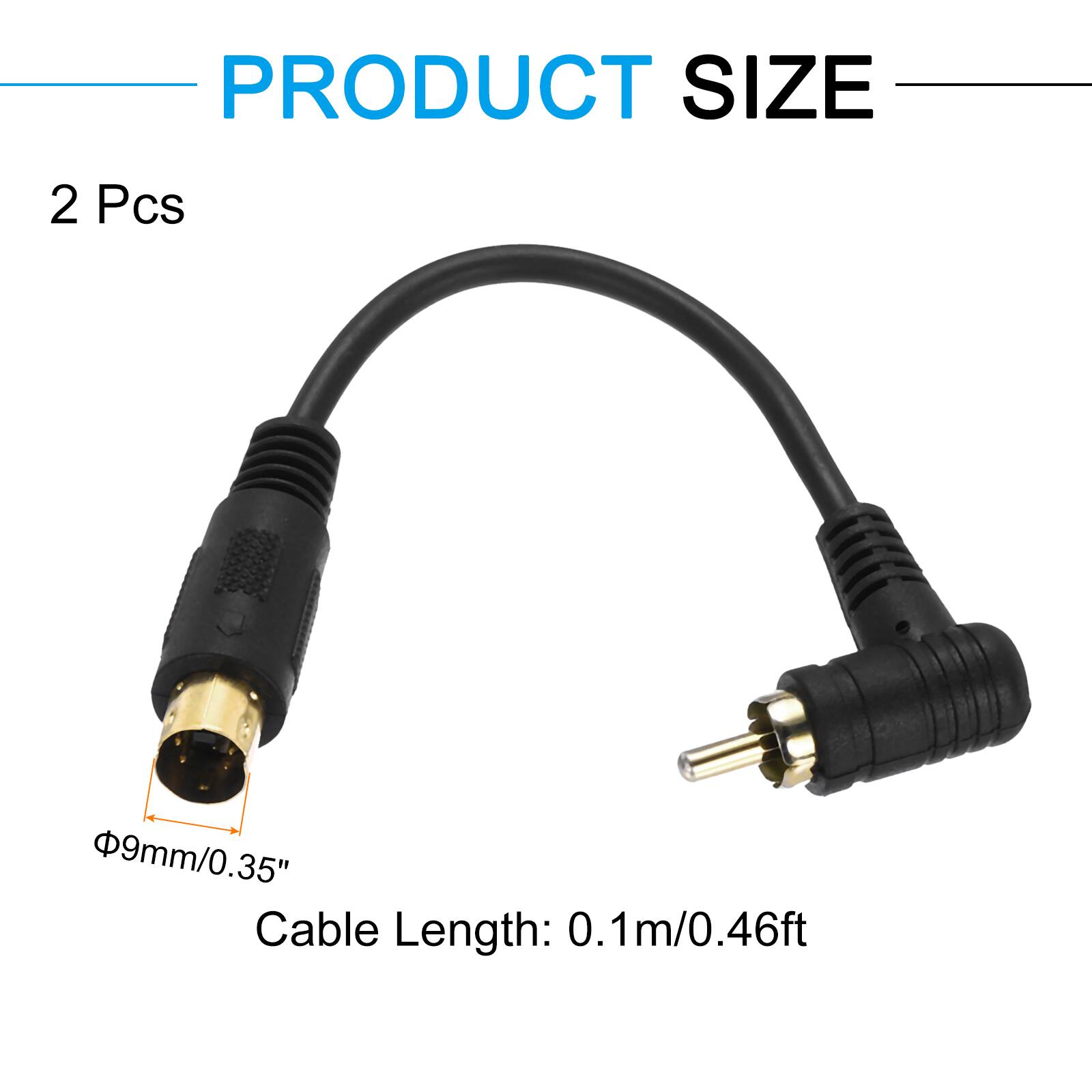 PRODUCT SIZE  
2 Pcs  
Φ9mm/0.35"  
Cable Length: 0.1m/0.46ft