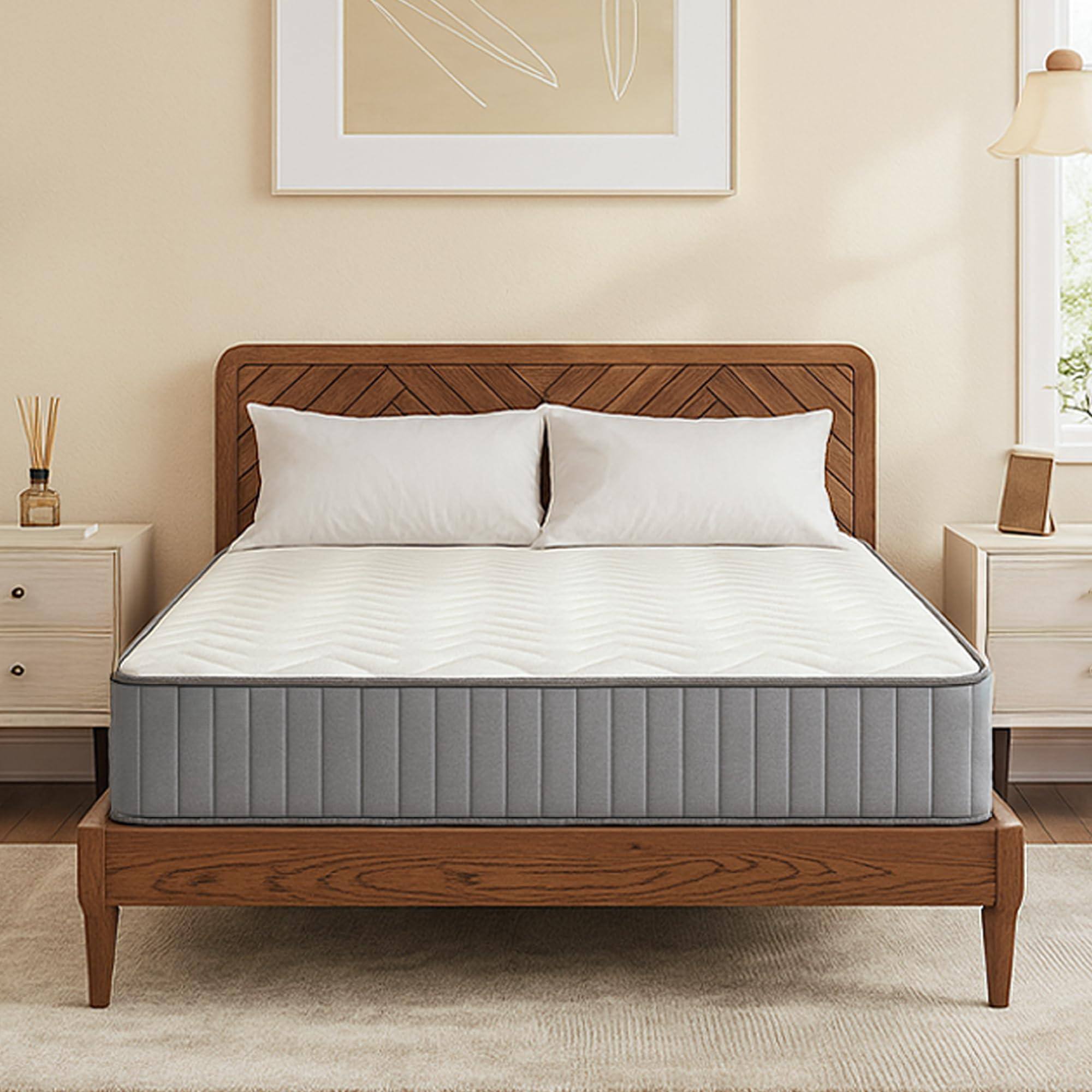 Angle. Alchemy Casas - Hybrid Queen Mattress Made In Size Mattresses A Box Gel Memory Foam Colchones With Pocket Coils - Full 10".