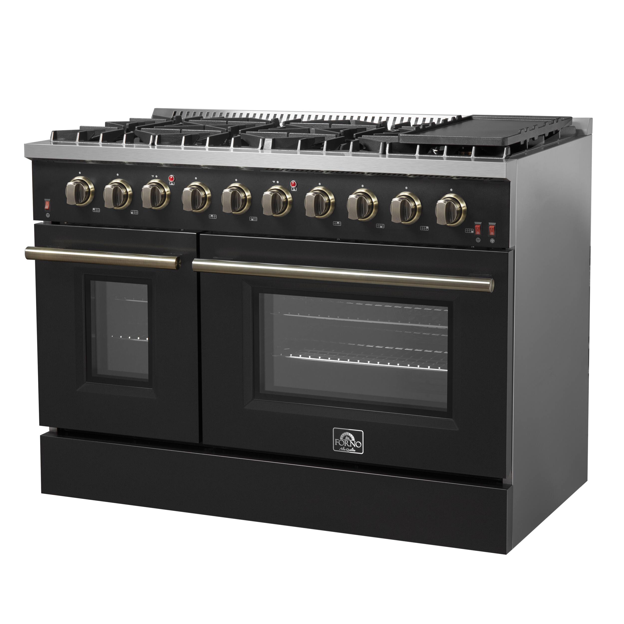 Angle. Forno Appliances - Galiano 6.58 Cu. Ft. Freestanding Gas Range with Convection Oven - Black.
