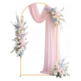 VEVOR - Arch Backdrop Stand, 6.6 x 3.3 ft, Stable Structure, Easy Assembly, 1 Set Metal Arch Backdrop Stand for Wedding - Gold