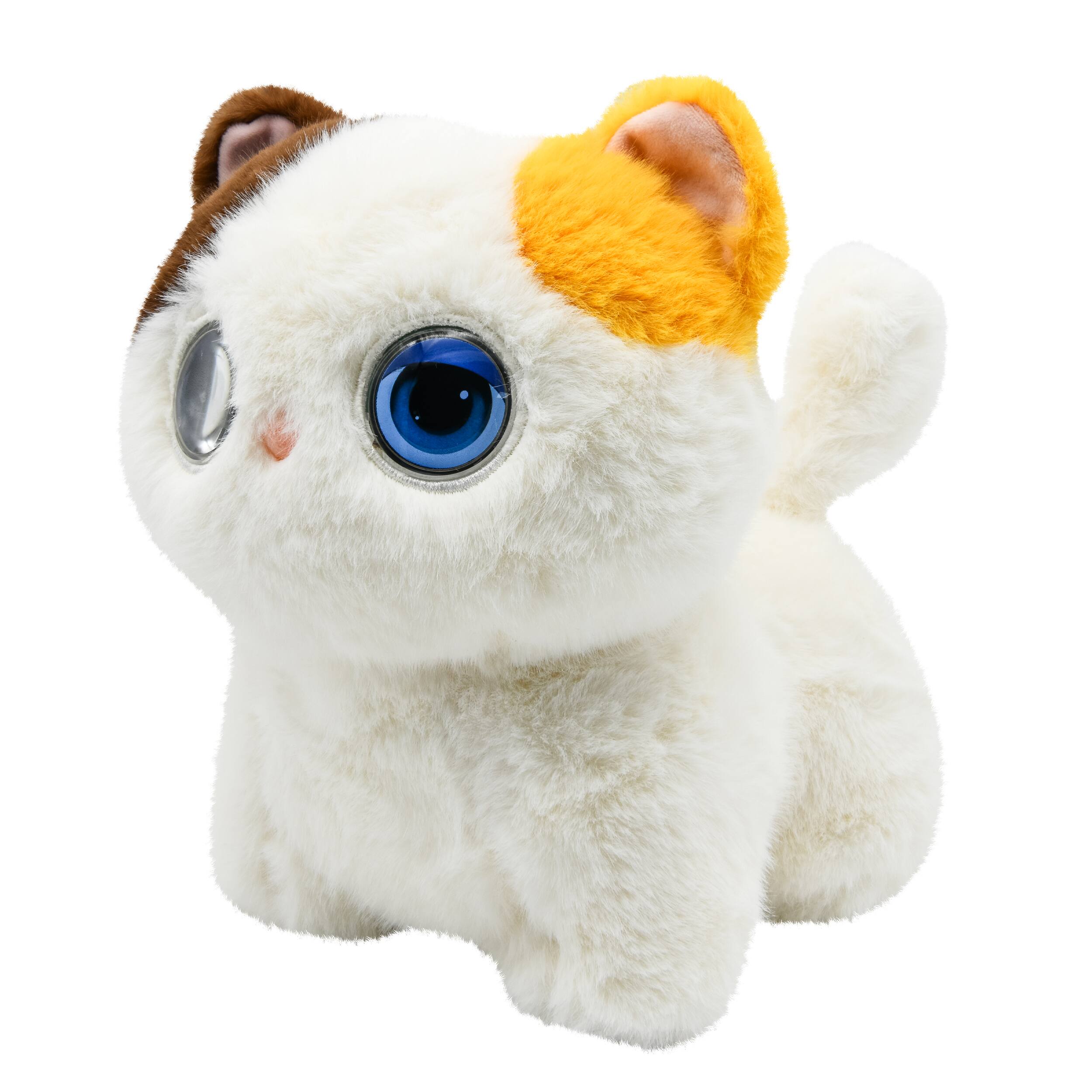 Left. Contixo - AI Pixie-Paw Smart Interactive Plush Cat – AI Companion Stuffed Toy with Voice, Expressive Eyes & Touch-Activated Play - White.