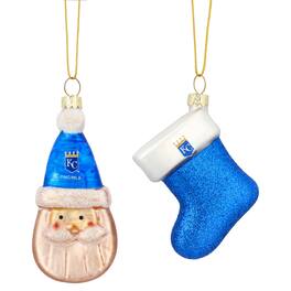 The Memory Company - Kansas City Royals Two-Pack Santa & Stocking Blown Glass Ornament Set - Multicolor
