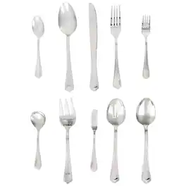 Gibson - Home Aberdeen Court 45 Piece Stainless Steel Flatware and Serving Set - Silver