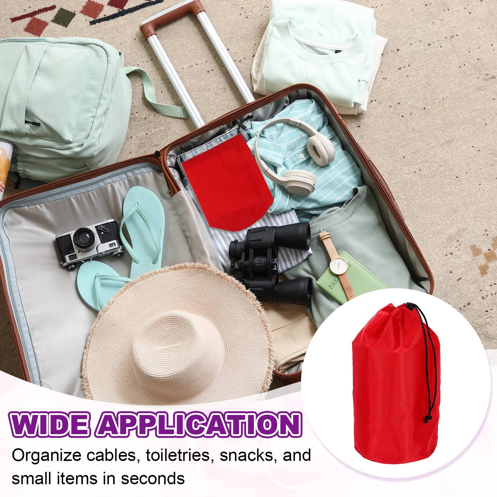 WIDE APPLICATION  
Organize cables, toiletries, snacks, and small items in seconds