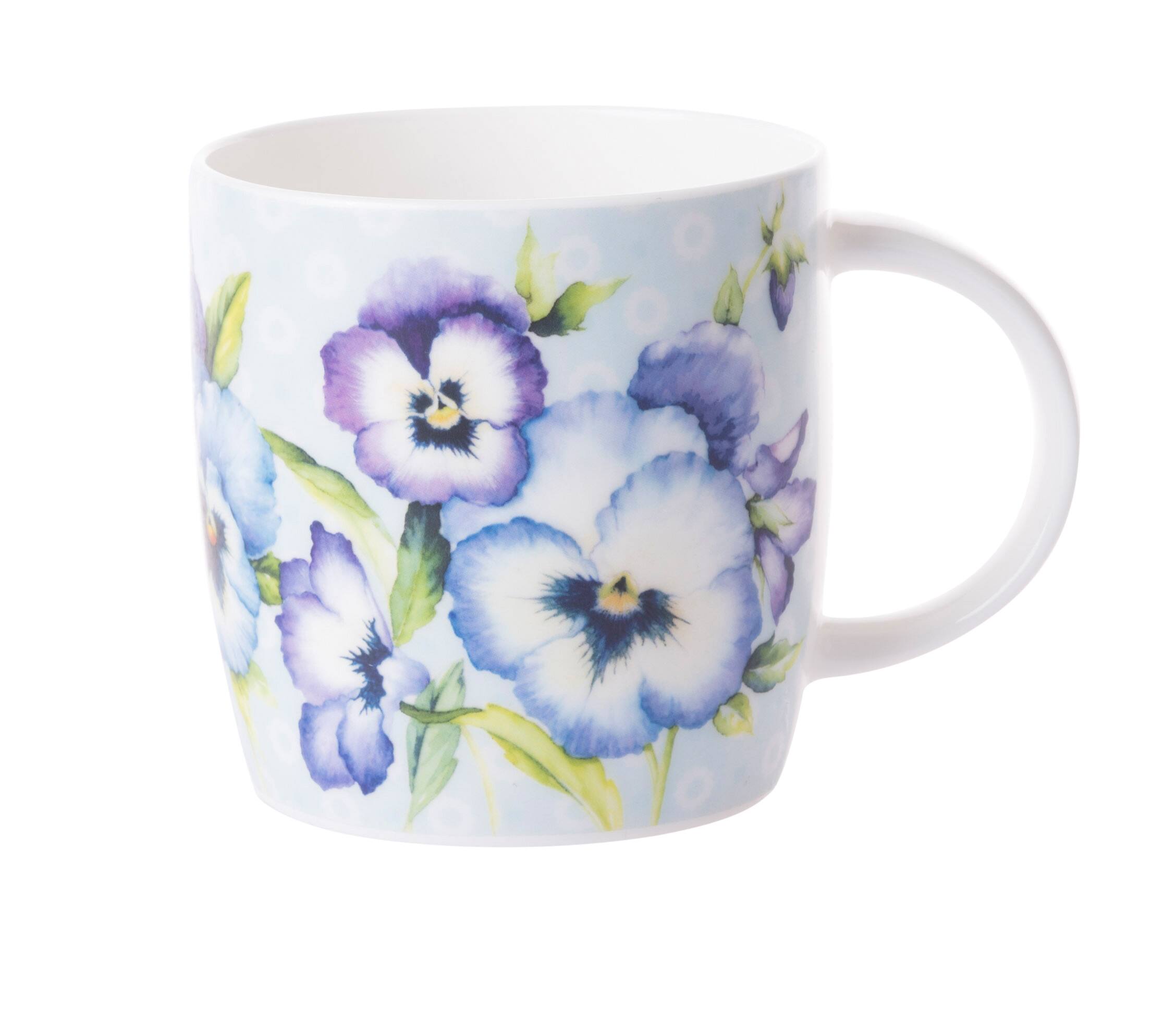 Alt View 3. Jiallo - Roy Kirkham Sophie Mugs - Pansy Garden Set of 6, Bone China Ceramic, Made in England - Mutli color.