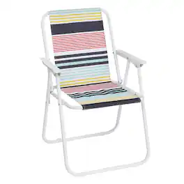 Winado - 1PC 30in Portable Folding Beach Camping Chair, Comfortable Pool Seat Lightweight for Indoor Outdoor Garden Beach Lawn - Colorful Stripe
