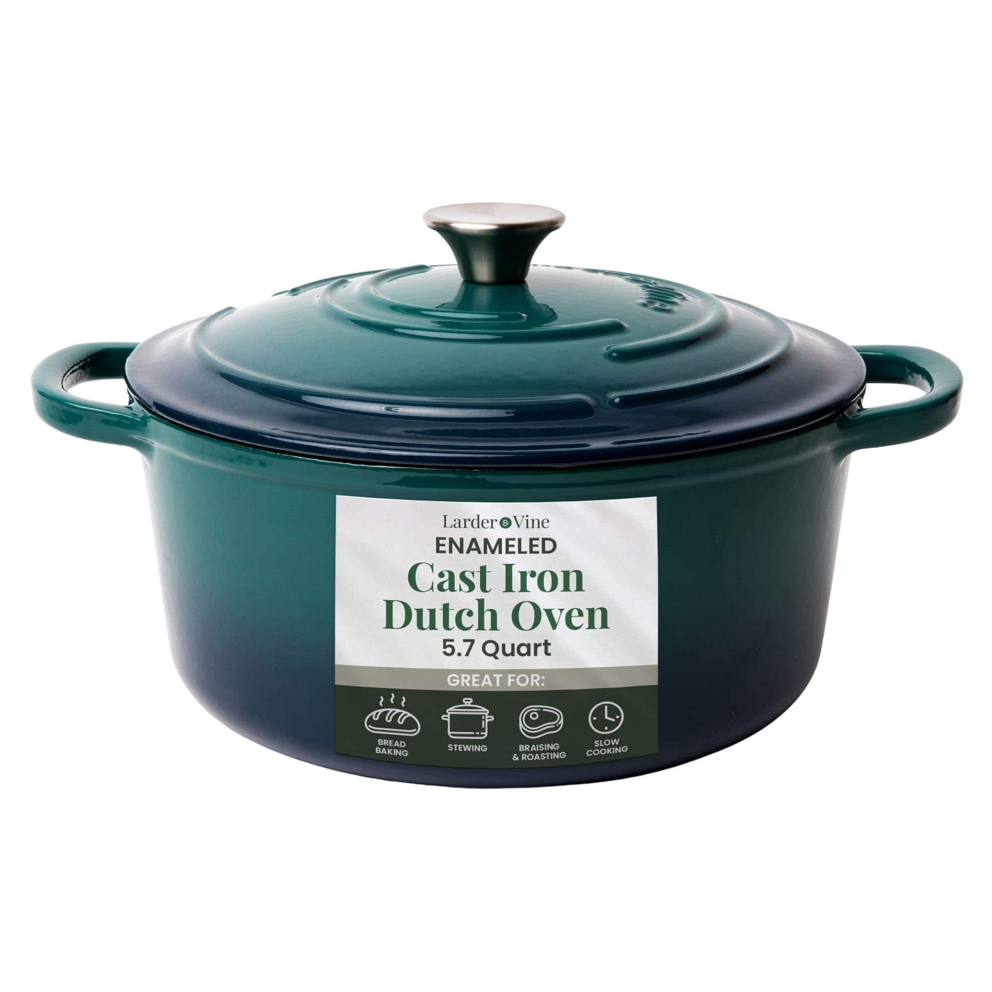 Larder & Vine - 5.7 qt Enameled Cast Iron Dutch Oven with Lid - Bondi