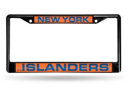 Rico Industries - New York Islanders NHL Black Metal Laser Cut License Plate Frame - Multi