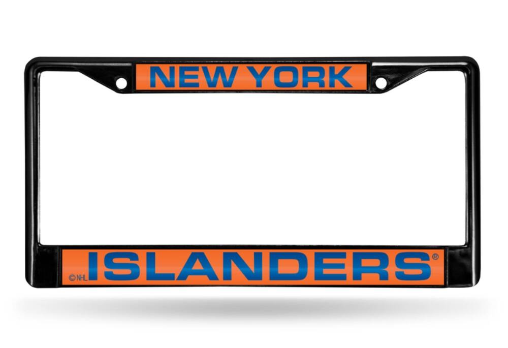 New York Islanders NHL Black Metal Laser Cut License Plate Frame
