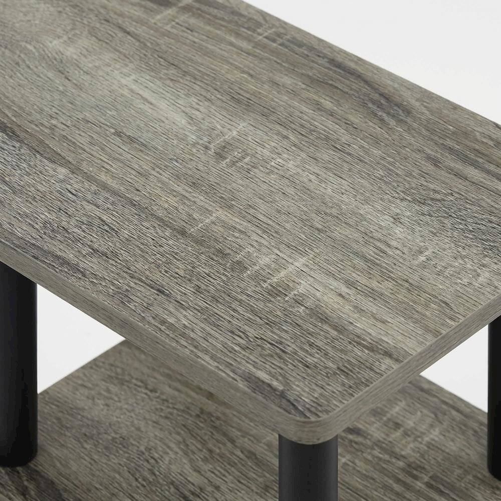 Alt View 2. FurniFact - FurniFact C-Shape Side Table, Quality Build, Durable Wood Frame - French Oak - French Oak/Black.