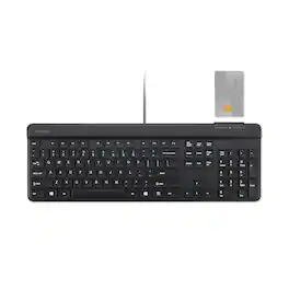 Kensington - KB201C Wired CAC Keyboard, TAA Compliant, Integrated Smart Card Reader, Full-Size USB, PC/Mac – K75454TAA - Black