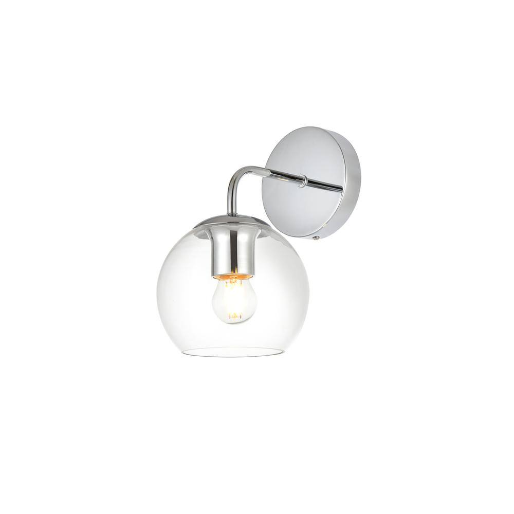 Alt View 1. Living District - Genesis 1 light Chrome and Clear Bath Sconce - Chrome And Clear.