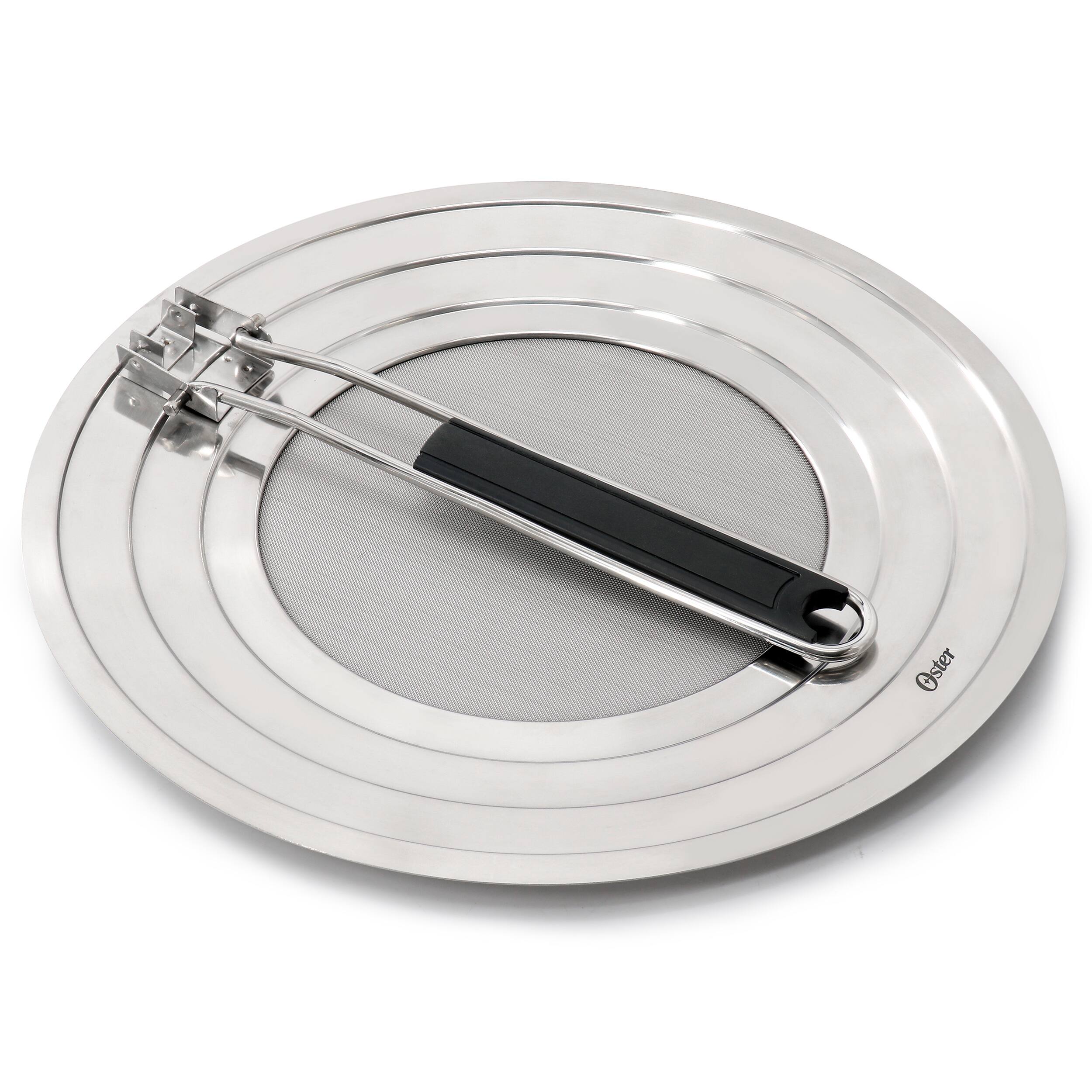 Alt View 1. Oster - Oster Baldwyn 12 Inch Round Stainless Steel Splatter Guard with Foldable Handle - Silver.