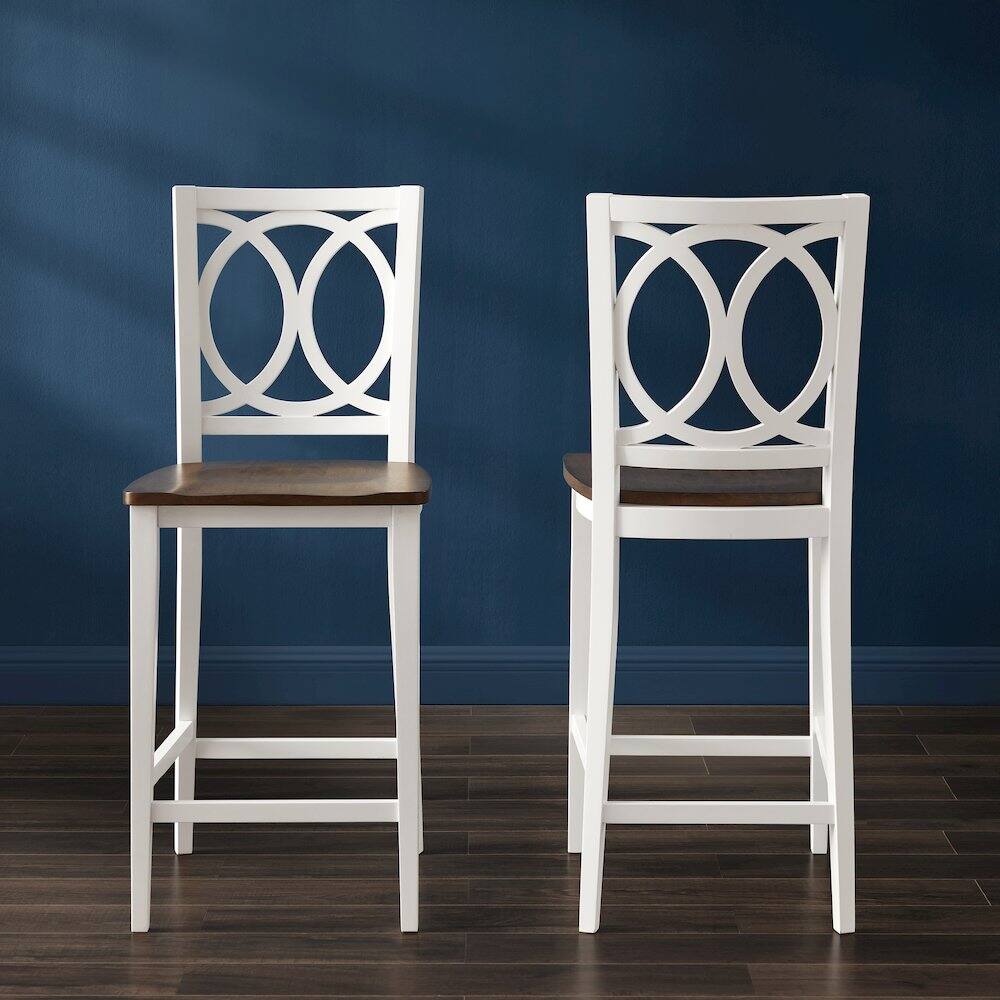 Alt View 4. Crosley Furniture - Charlotte 2-Piece Counter Height Bar Stool Set - 2 Stools - White.