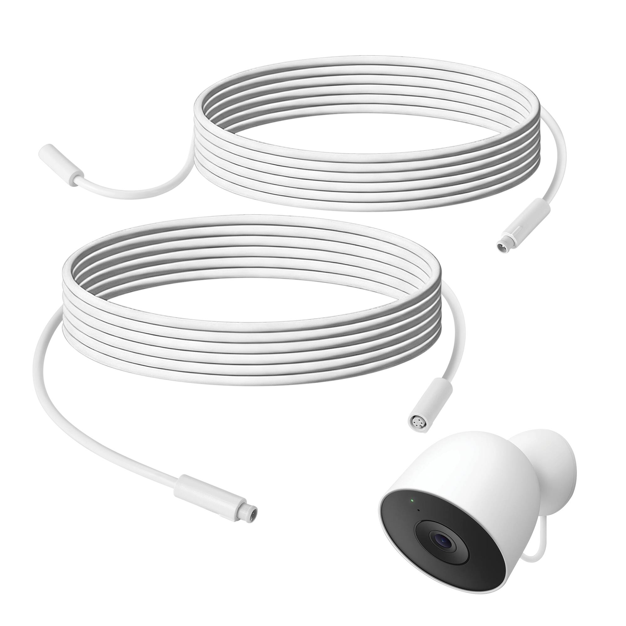 Front. Wasserstein - 5.5m cable accessory for Google Nest camera (Wired, 2nd Gen) - 2 pack - White.