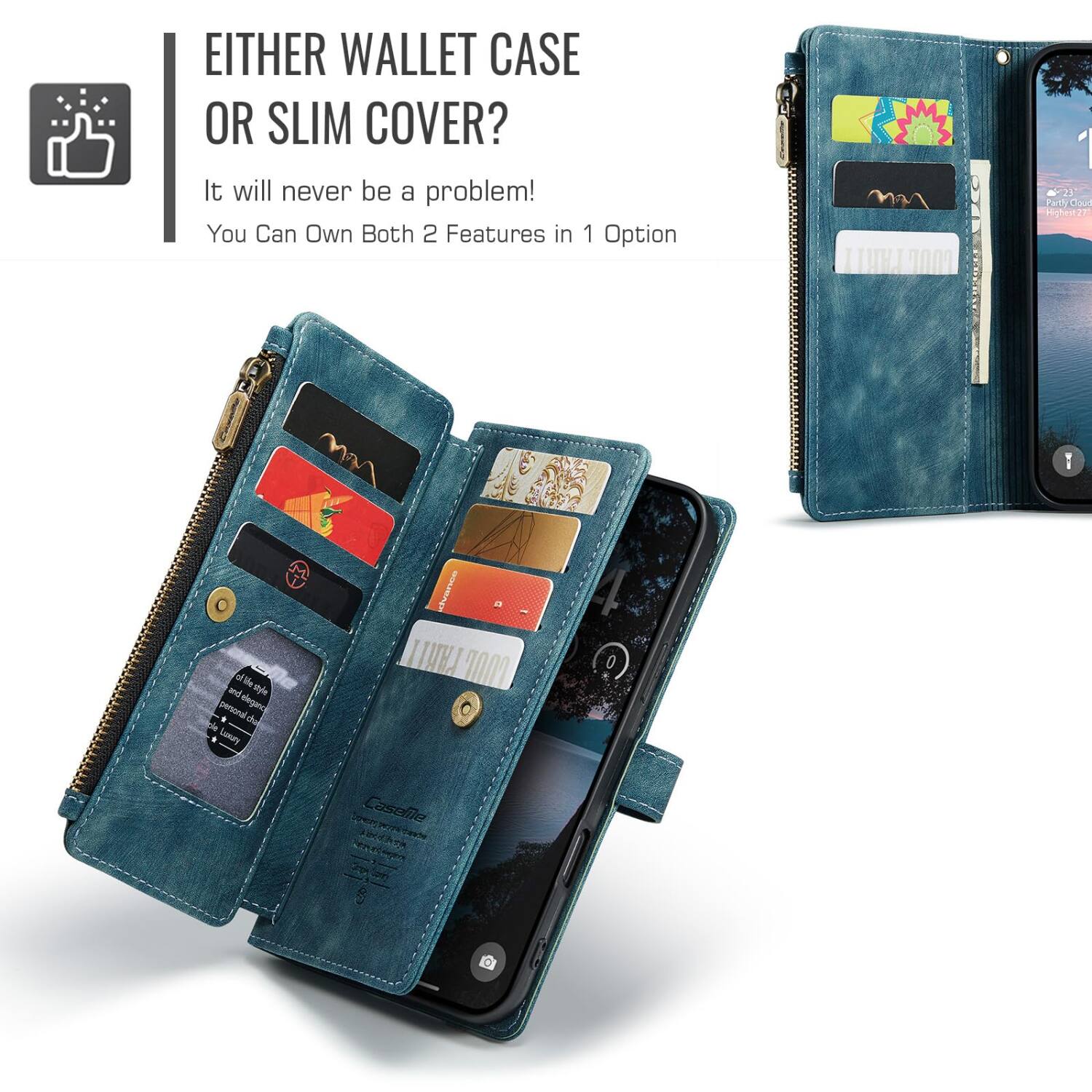 EITHER WALLET CASE OR SLIM COVER?  
It will never be a problem! You Can Own Both 2 Features in 1 Option

23 Partly Cloud Highest.27

1 of and personal elegance cle chia Lionary

dvance PARIT 7001)

Franch Caselile AR carce