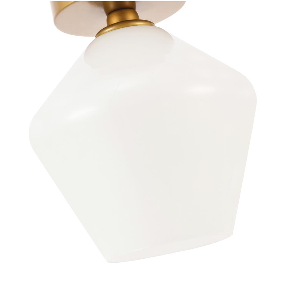 Back. Living District - Gene 1 light Brass and Frosted white glass Flush mount - Brass And Frosted White Glass.