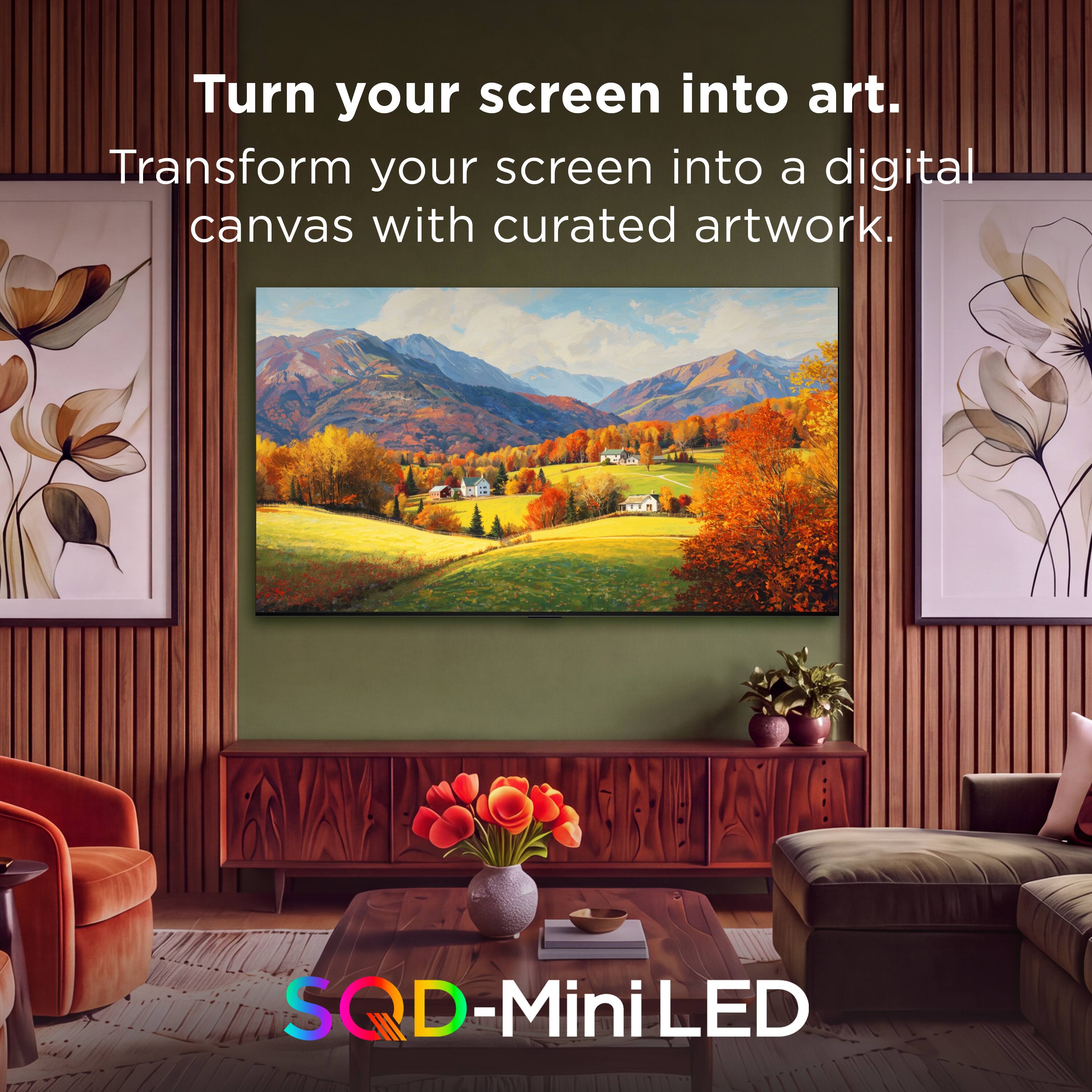 Turn your screen into art.  
Transform your screen into a digital canvas with curated artwork.  

SQD-MiniLED