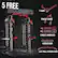 5 FREE ATTACHMENTS: T BAR, TRICEP ROPE, CABLE HANDLES, CABLE BAR, LAT PULL DOWN BAR